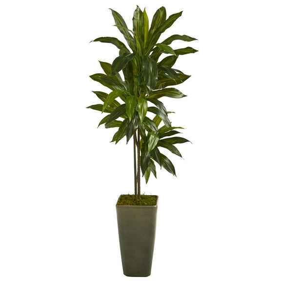 Nearly Natural 4.5ft. Dracaena Artificial Plant in Green Planter (Real Touch)