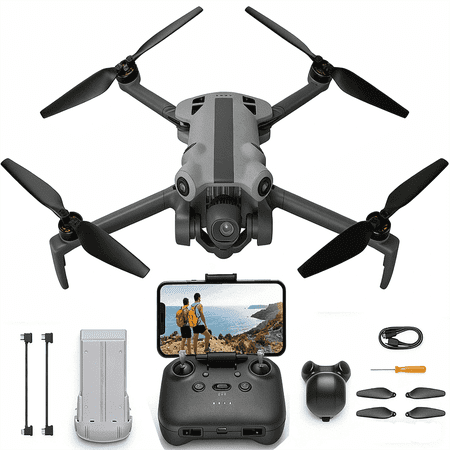 Smart Drone with HDR 4K Camera for Adults, 360 Degree Obstacle Sensing, 50000ft Transmission, Drone with Vertical Shooting/Auto Tracking for Beginners, Gray