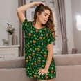 thumbnail image 3 of Honeii St. Patrick's day Print Women's Loose Short Sleeve Nightgown, Soft Cotton Sleepwear, Comfy Loose Fit Pajama Dress for Sleep and Lounge, 3 of 6