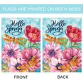 thumbnail image 3 of Hello Spring Flowers Bloom House Flag Double Sided Dragonfly Floral Banner 28x40 inch, 3 of 6