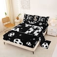 thumbnail image 2 of Erosebridal Cartoon Football Print Bed Sheets,Black White H Alphabet King Sheets For Soccer Lovers 4 Pieces, 2 of 6