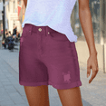 thumbnail image 3 of Womens Summer High Waisted Denim Shorts Basic Stretchy Jean Shorts Sexy Distressed Ripped Casual Flat Front Solid Shorts with Pockets, 3 of 5