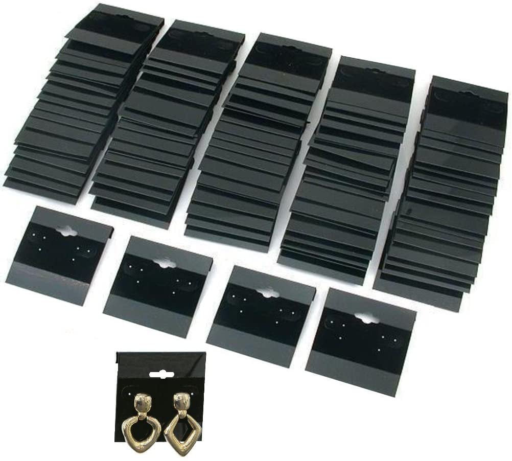300 Black Flocked Hanging Earring Cards 1 1/2" x 1 1/2" Jewelry Presentation 