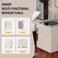 thumbnail image 4 of Smart Nightstand with Safe, Multifunction LED Nightstand Modern End Table with 3 Color LED, Wireless Charging Station Bedside Table for Bedroom, 4 of 6