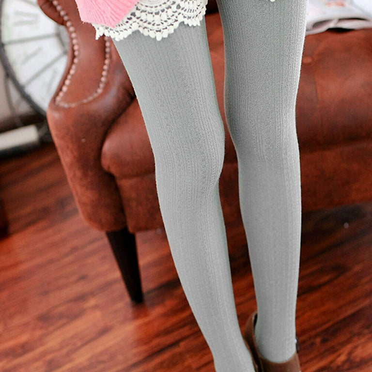 Women Winter Cable Knit Sweater Tights Warm Stretch Stockings Pantyhose 