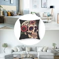 thumbnail image 5 of Acheng Unique Flower Decorated Day of Dead Sugar Skull Graphic Throw Pillow Covers Set of 2 18x18in, 5 of 7