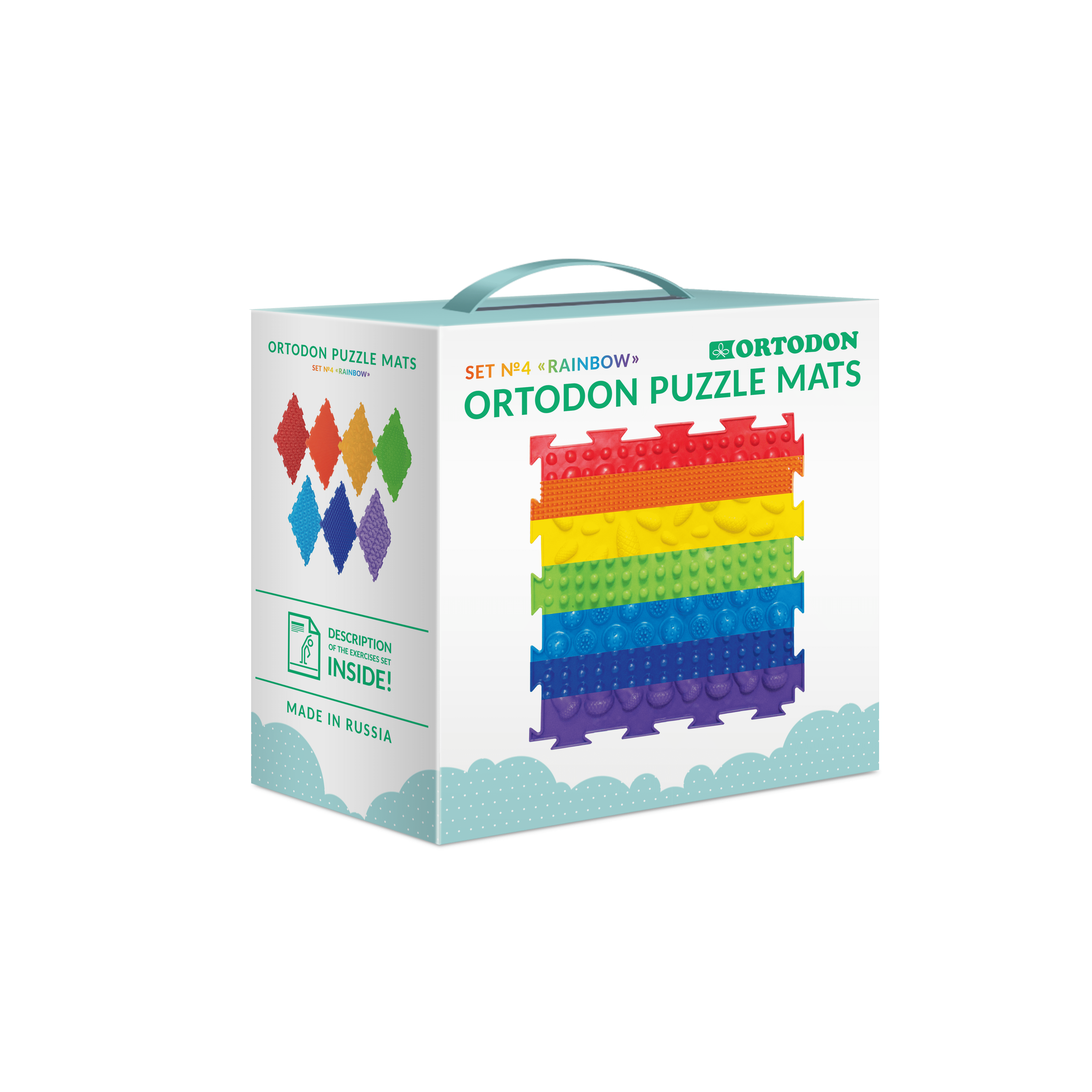 Ortodon Rainbow Module Sensory Mat 7 Pieces Orthopedic Puzzle Mats for Foot Massage Game Mat Massage Sensory Mat Puzzle Floor Mat, Multicolor