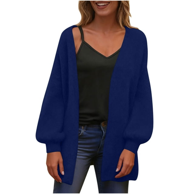 Cardigans Tendance pour Femmes à devant Ouvert, Chandail Ample en Tricot Doux, Manches Longues, Manteau d'Automne/hiver