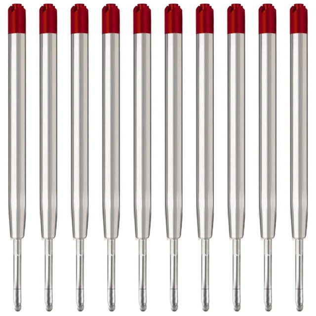 Recargas para bolígrafo MengRan 3,9'' punta media de 1 mm tinta roja, 10 piezas