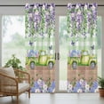 thumbnail image 5 of Outdoor Curtains for Patio Waterproof, Blue Purple Floral Outdoor Privacy Panels Grommet, Spring Hydrangea Flower Truck Green Plaid Blackout Outside Curtains for Porch/Cabana 54"x95", 2 Panels, 5 of 8