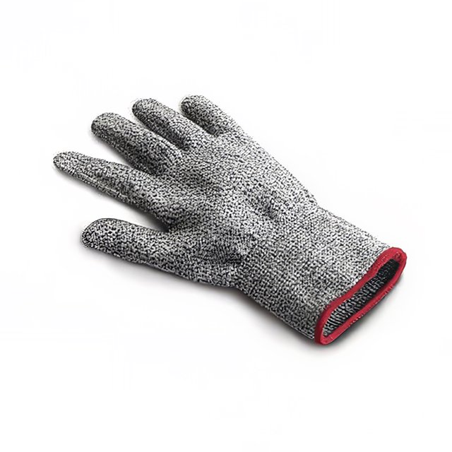 Cuisipro 74-7329 Gant Résistant aux Coupures - Nylon, Gris w/ Bracelet Rouge