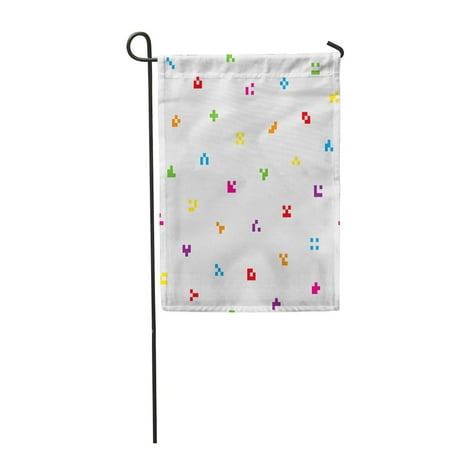 Discount Code For Garden Best Buys KDAGR Code Multicolor Abstract Pixelated Colorful Tileable in Minimalistic Pattern Garden Flag Decorative Flag House Banner 12x18 inch ()