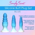 thumbnail image 4 of Curve Toys Simply Sweet Silicone Butt Plug Set - Blue, 4 of 5