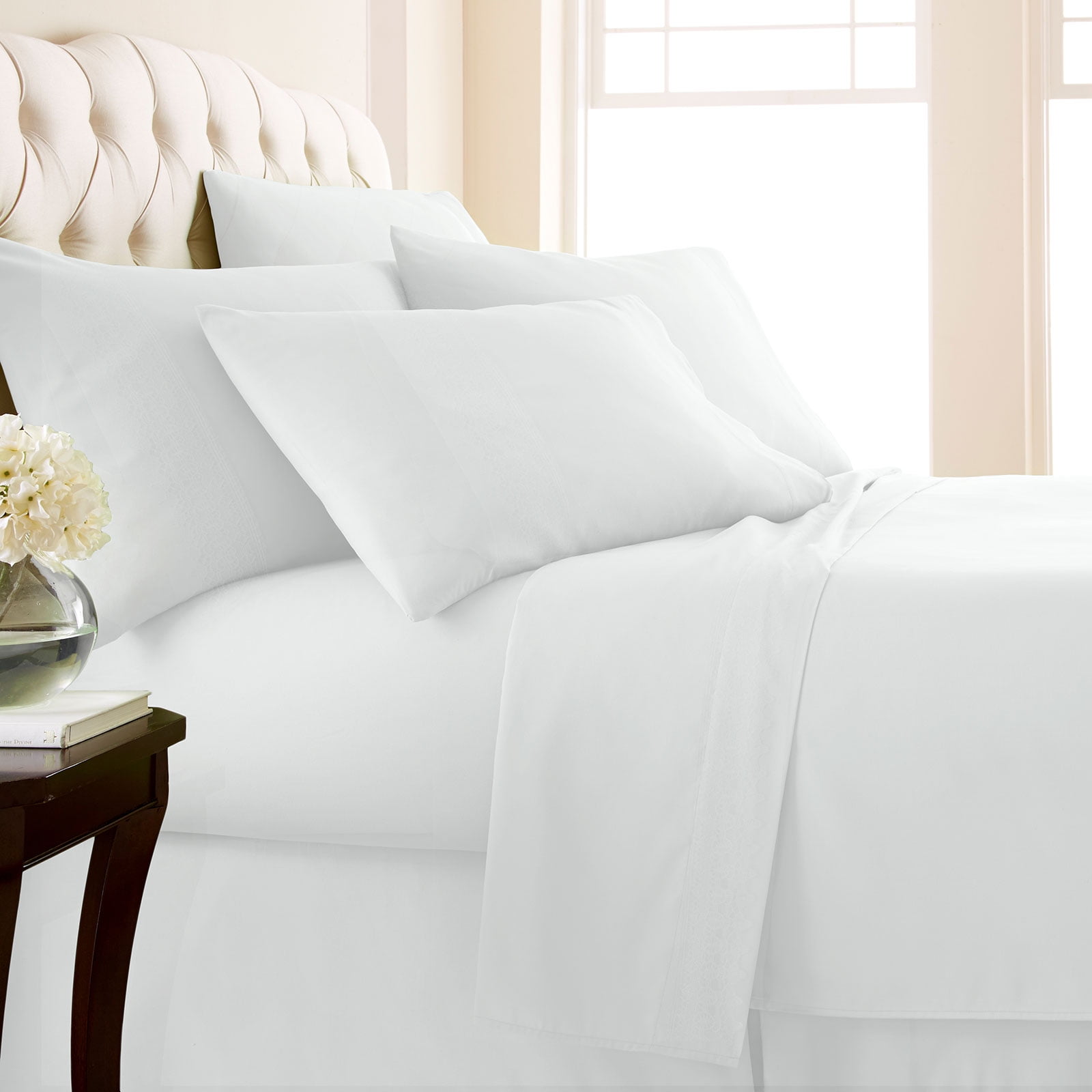Details about   Extra Deep Pocket 6 Piece Bed Sheet Set 1000 TC 100% Cotton Ivory Stripe 