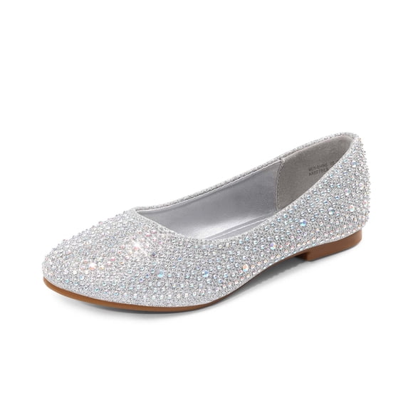 Zapatos de Vestir para Niñas DREAM PAIRS MUY Slip-on Plateados con Brillo