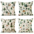 thumbnail image 5 of Blueek Christmas Decoration Cotton Canvas Embroidered Deer Snow Bell Pillowcase Modern Lumbar Throw Pillow Cover Decorative Pillow for Couch Sofa Bedroom Car, 5 of 8