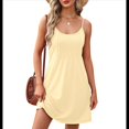 thumbnail image 1 of Vestidos de Verano para Mujer, con Tirantes Finos Ajustables, para Vacaciones en la Playa, Informales, Bonitos, con Bolsillos Amarillo L, 1 of 9