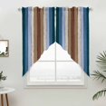 thumbnail image 5 of Blue Brown Kitchen Window Curtains, Swag Curtains Valance for Bedroom Living Room Bathroom, Farmhouse Wood Grain Vintage Vertical Striped Rod Pocket Window Curtain Block Drapes 2 Panels 36"x45", 5 of 9