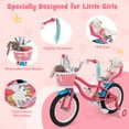 thumbnail image 6 of Costway 14 Inch Kids Bike with Basket Doll Seat & Colorful Streamers 2 Training Wheels Pink, 6 of 8