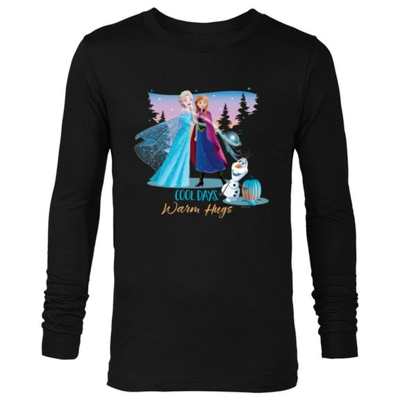 Disney Frozen Elsa Anna and Olaf Cool Days Warm Hugs Fall - Long Sleeve T-Shirt for Men - Customized-Black