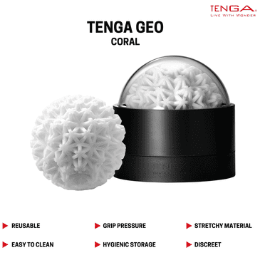 TENGA Geo Coral Reusable Male Masturbator/Stroker w/Case