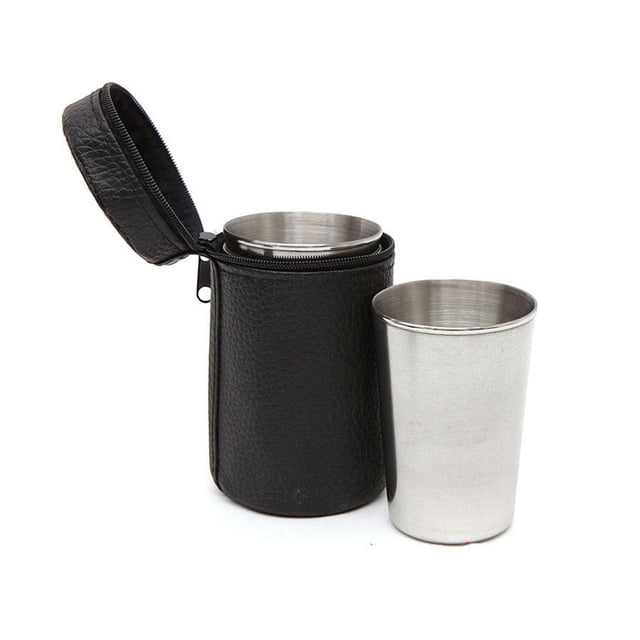 Yuarrent 4 piezas taza de viaje Camping Picnic vino jugo bebidas bebida botella de agua accesorios para bebidas con bolsa de almacenamiento Utensilios de cocina Pequeño Yuarrent HA080470-01