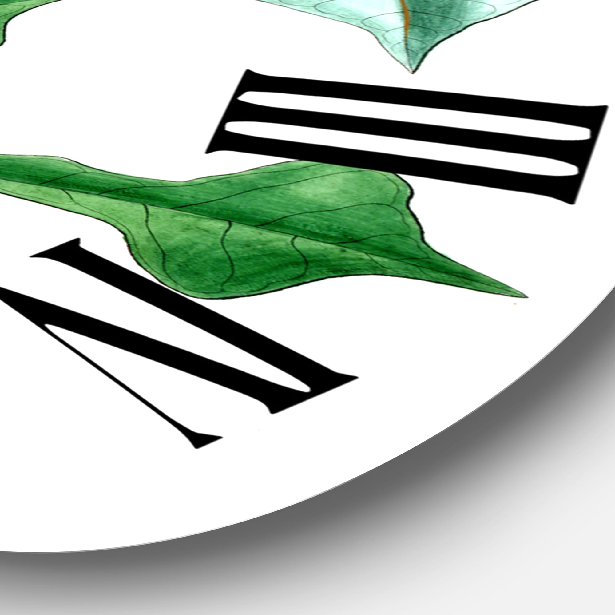 Designart 'Vintage Drawing Of Wild Plants' Traditional Wall Clock