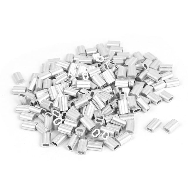 Unique Bargains 1/16' Wire Cord Aluminium Manchons Clip Raccords à Sertir 200 Pièces
