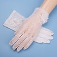 thumbnail image 3 of vlrwzc White Women's Floral Lace UV Protection Gloves Touchscreen Elegant Sun Gloves, 3 of 7