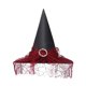 thumbnail image 4 of Sombrero de bruja Yuyangstore negro para mujer accesorios de disfraz Sombrero puntiagudo rojo, 4 of 8