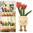 thumbnail image 4 of Divertidas plantas en macetas de felpa realistas novedad planta de dibujos animados muñeco de peluche suave tablero de instrumentos de coche decoració - Rojo 37cm Sunnimix juguetes de peluche, 4 of 8