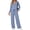 Grey Blue, variant on Fantaslook Fall Fashion Two Piece Lounge Sets for Women Henley V Neck Vacation Travel Outfit Casual Wide Leg Pants Matching Sets Women Clothing