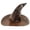 Brown, variant on Nsxcdh Witch Hat for Women and Men,Distressed Leather Look Crooked Witch Hat with Wide Brim,Black Band with Rhinestone Square Buckle,Vintage Style Halloween Hat