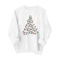 thumbnail image 5 of Wilark Girls Christmas Sweatshirts Pullover Long Sleeve Fleece Warm Crew Neck Kids Festival Tops White 5, 5 of 9