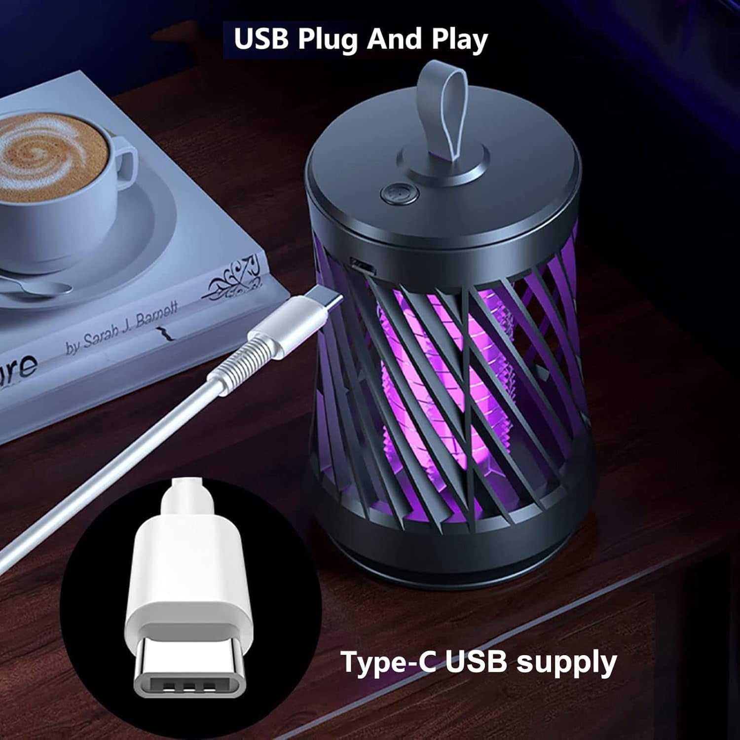Bug Zapper Indoor, Electric Indoor Bug Zapper Outdoor, 2 in 1 Mosquito Zapper, Powerful Bug Zapper with Purple Lights for Home, Garden, Patio