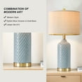 thumbnail image 3 of 24.25" Table Lamps Set of 2 Modern Ceramic Lamps for Living Room Bedside Lamps Gold Lamps for Night Stands Boho Bedroom Lamps Farmhouse Side Table Lamps End Table Lamps, 3 of 9