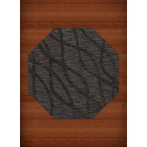 Dalyn Dover Area Rug DV10 Dv10 Ash Swirls Waves 6' x 6' Octagon