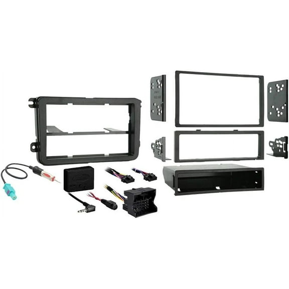 Compatible with Volkswagen Tiguan 2016 2017 Single or Double DIN Stereo Radio Install Dash Kit