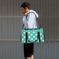 thumbnail image 3 of Japuie Teal Turquoise And White Polka Dot Print Travel Duffel Bag,Sports Tote Gym Bag,Hand Travel Bag,Tote Carry on Luggage,Weekender Overnight Bag for Women and Men, 3 of 6