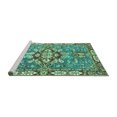 thumbnail image 2 of Ahgly Company Machine Washable Indoor Rectangle Geometric Turquoise Blue Traditional Area Rugs, 8' x 12', 2 of 4