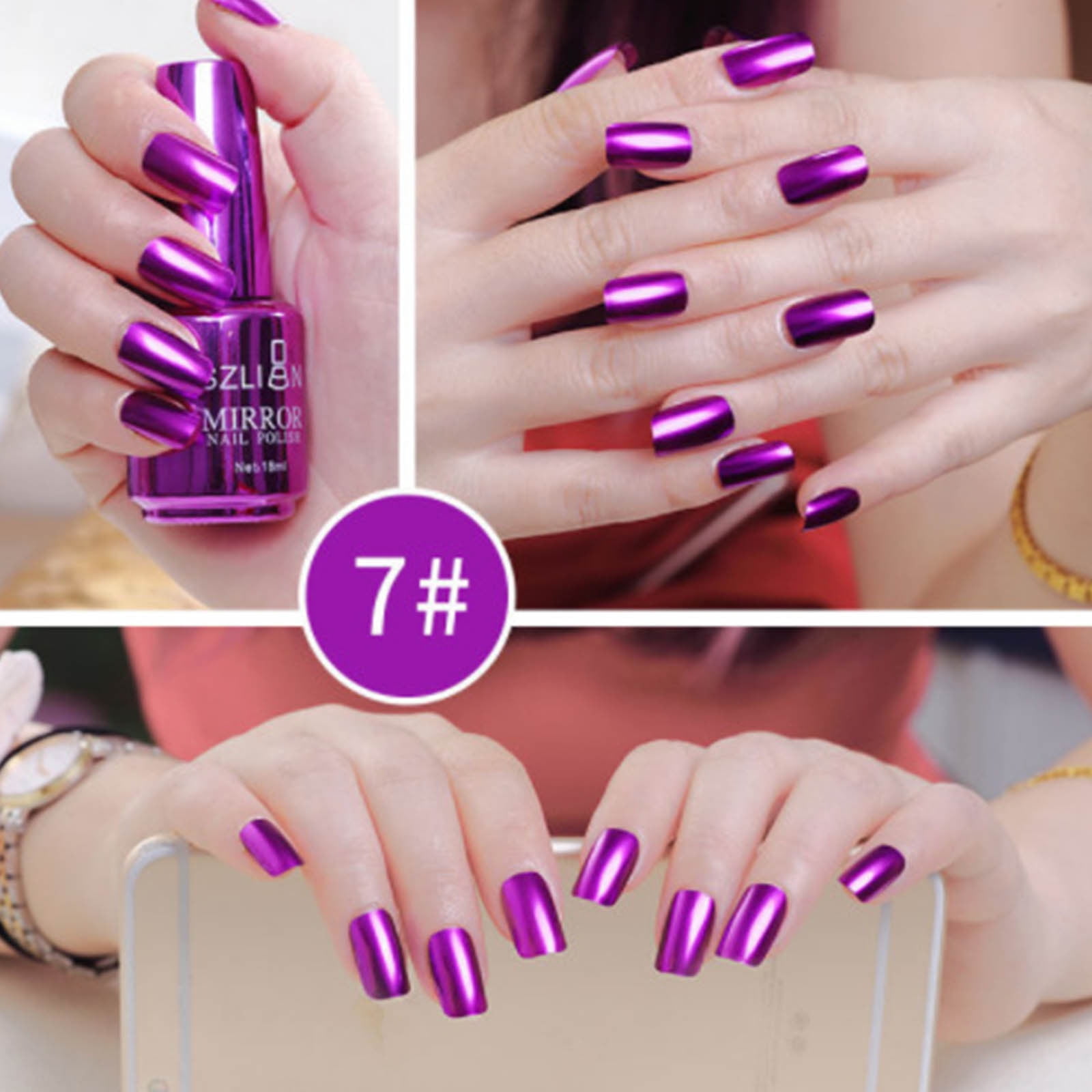 Tarmeek 12 Colors Metal Nail Polish Nail DIY Nail Polish V Portable Quick Dry Colors Metal Polish Great for Spring and Daily Life Quality Gift for Women