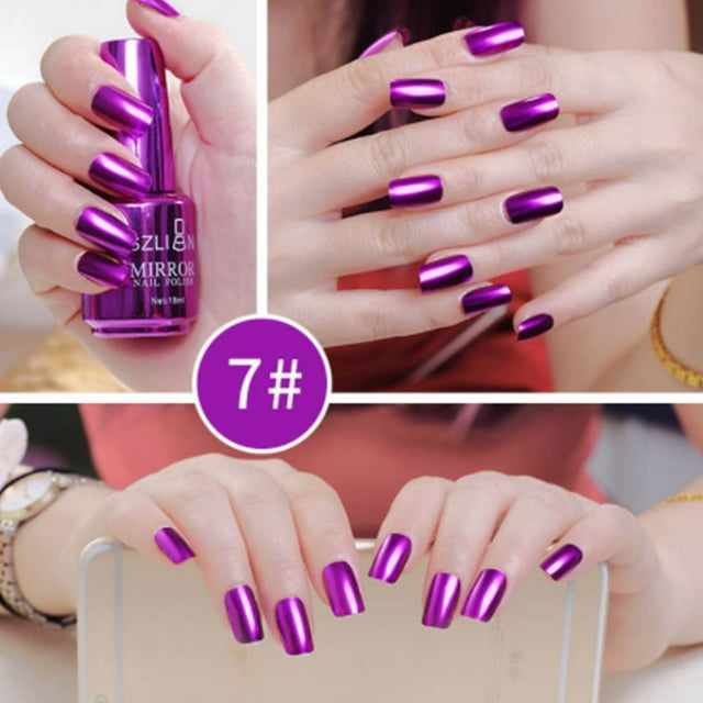 Esmalte de uñas de 12 colores, esmalte de uñas metálico, herramienta para manicura, barniz de uñas DIY, no se despega, extraíble, 18 ml.