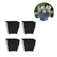 thumbnail image 2 of 8pcs Root Control Flowerpots Resin Square Planters Mini Plastic Succulent Pot for Cactus Bonsai (Black), 2 of 7