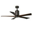 thumbnail image 4 of Patricia-5 five-blade ceiling fan in Polished Chrome finish with 52” solid walnut tone blades and dimmable LED light kit&nbsp;, 4 of 7