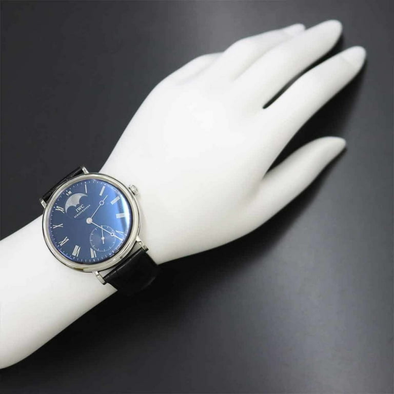 Pre Owned IWC Portofino IW544801 Men s Watch Black Dial Moon Phase Luton Manual Winding International Company Portfino Good Walmart