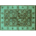 thumbnail image 1 of Ahgly Company Indoor Rectangle Oriental Turquoise Blue Industrial Area Rugs, 6' x 9', 1 of 4