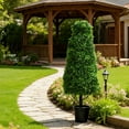 thumbnail image 3 of 2 Pieces Artificial Boxwood Faux Plants Outdoor, 33.1" Fake Evergreen Shrubs, Faux Boxwood Topiary for Outside Planter Decor, 3 of 8