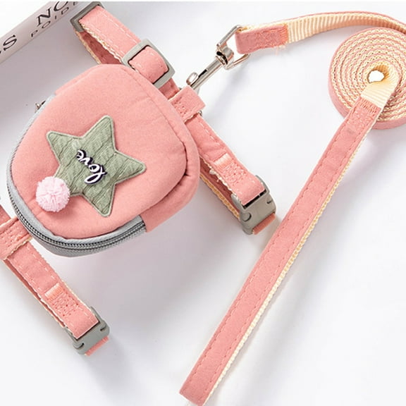 FAMTKT Suede with Reflective Strip Pet Chest Strap Dog Vest with Traction Rope, Pet Products