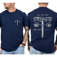 thumbnail image 2 of Unisex Christian T-Shirt, Not By My Strength But His 2-Sided Bible Verse Tee, Faith-Inspired Religious Shirt, Spiritual Graphic Apparel, Sizes S–5XL, 2 of 7