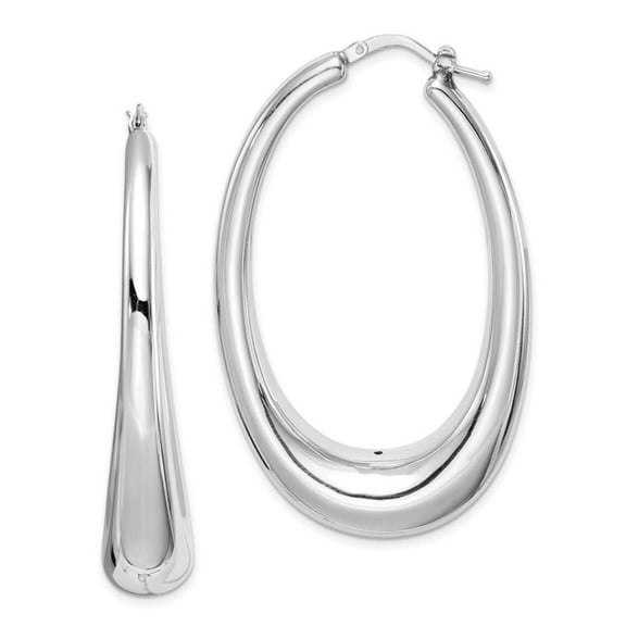 Primal Silver Sterling Silver Rhodium Plated Hollow Hoop Earrings